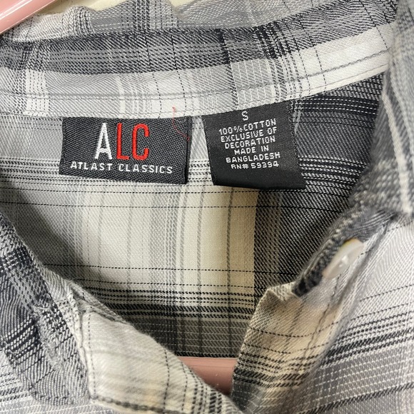 A.L.C Gray Black Plaid Lace Button Down Flannel Shirt Women's Size Small - Picture 5 of 5